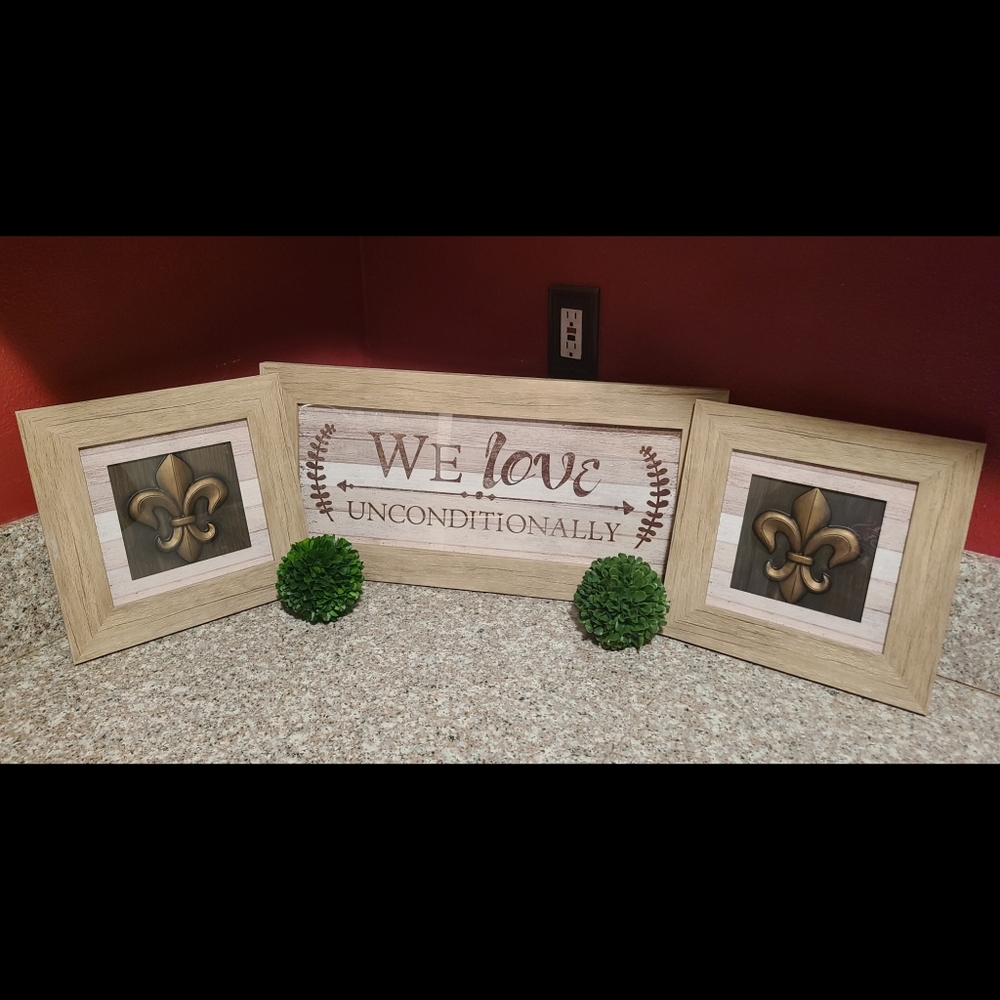 Fleur De Lis Framed Art Decor